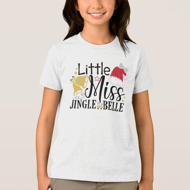 Camiseta Triblenda Festividades de la Pequeña Miss Jingle Belle Navid (Anverso)
