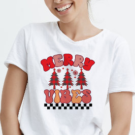 Camiseta Triblenda Festividades de los Navidades Merry Vibes Retro Gr