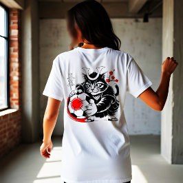 Camiseta Triblenda Fierce Samurai Cat Soccer Japanese Warrior Sports