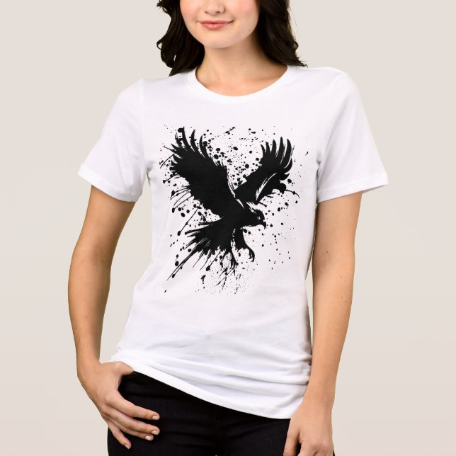 Camiseta Triblenda Fierce y gratis - Mancha de tinta de águila para m (Anverso)