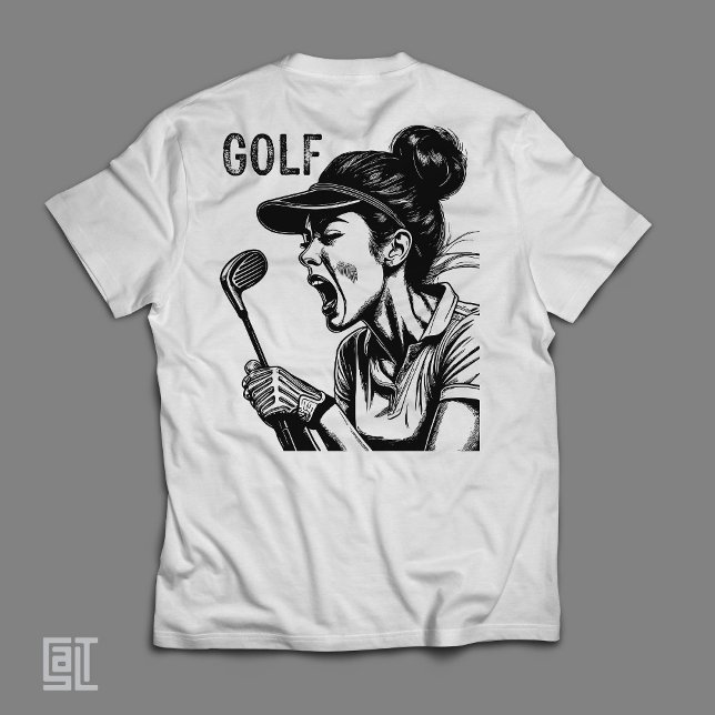 Camiseta Triblenda Fierce Yelling Female Golfer - Funny Intense Woman (Subido por el creador)