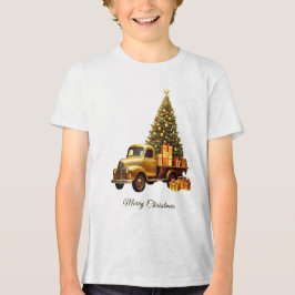 Camiseta Triblenda Fiesta de árbol de navidad de camiones Gold