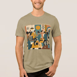 Camiseta Triblenda Fiesta de Baile de Martini Hípico de Mitad de Sigl