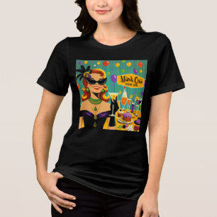 Camiseta Triblenda Fiesta de Cocktail Retro Mardi Gras de los 50