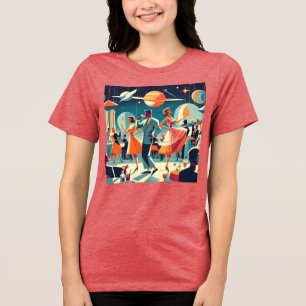 Camiseta Triblenda Fiesta de Cóctel Espacial de la Edad Media del Sig