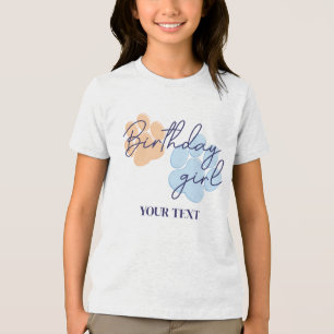 Camiseta Triblenda Fiesta de cumpleaños de niña con huella de pata de
