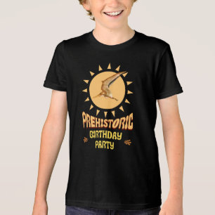 Camiseta Triblenda Fiesta de Cumpleaños de Pterodáctilo Arte Retro de