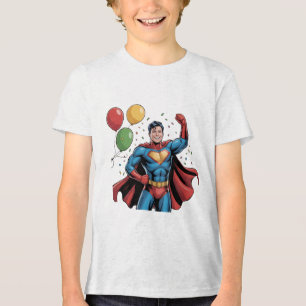 Camiseta Triblenda Fiesta de Cumpleaños de Superhéroes Niños