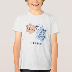 Camiseta Triblenda Fiesta de Cumpleaños Niño Huella de Pata de Perro 