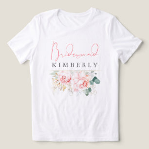 Camiseta Triblenda Fiesta de Despedida de Soltera con Flores Rosadas 