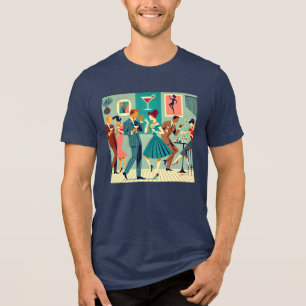 Camiseta Triblenda Fiesta de estilo moderno de mediados de siglo The