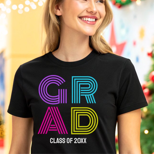 Camiseta Triblenda Fiesta de Graduación Grad Retro Neon (Subido por el creador)
