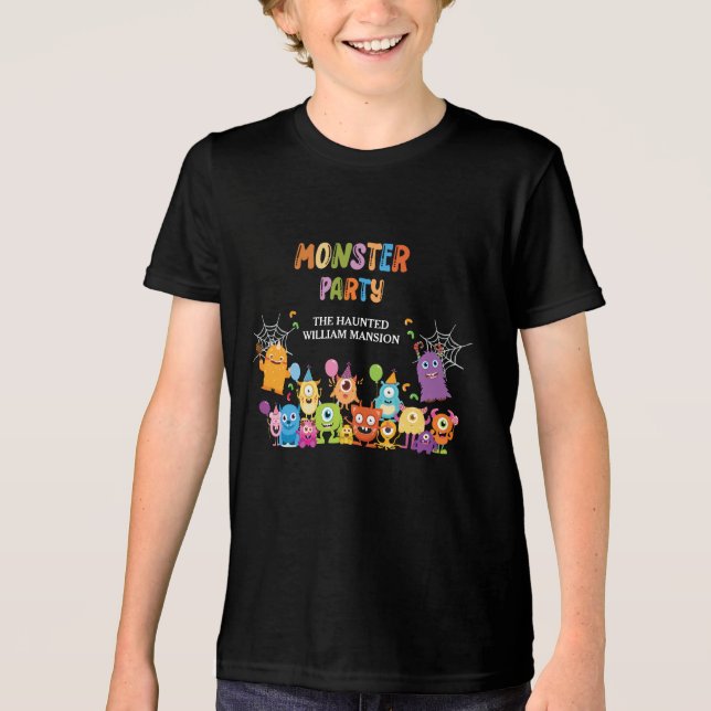 Camiseta Triblenda Fiesta De Halloween De Monstruo De Disfraces Para  (Anverso)