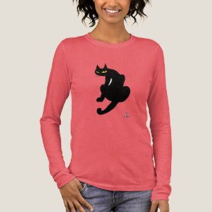 CAMISETA TRIBLENDA FIESTA DE HALLOWEEN DEL GATO NEGRO