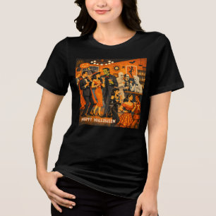 Camiseta Triblenda Fiesta de Martini de Halloween Moderno de Mitad de