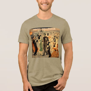 Camiseta Triblenda Fiesta de Martini de Halloween Retro de Mediados d