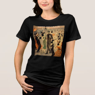 Camiseta Triblenda Fiesta de Martini de Halloween Retro de mediados d