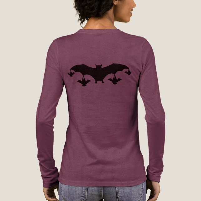 Camiseta Triblenda Fiesta de murciélagos de Halloween (Reverso )