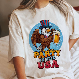 Camiseta Triblenda Fiesta En Estados Unidos Águila Cerveza Patriótica
