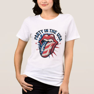 Camiseta Triblenda Fiesta en la lengua estadounidense el 4 de julio