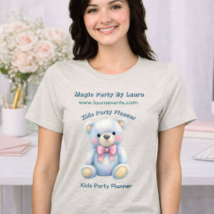 Camiseta Triblenda Fiesta infantil Planner Pastel Teddy Bear logotipo