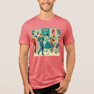 Camiseta Triblenda Fiesta moderno de mediados del siglo XX El baile M