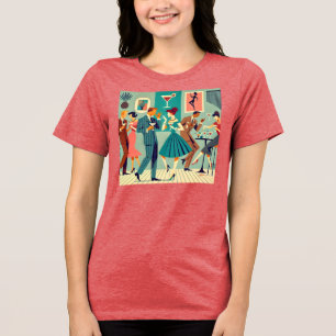 Camiseta Triblenda Fiesta moderno de mediados del siglo XX El baile M