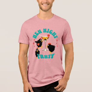 Camiseta Triblenda Fiesta Nocturna de Gallinas Divertidas Gallina Div