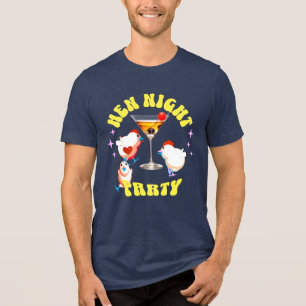 Camiseta Triblenda Fiesta Nocturna de Gallinas Divertidas Gallina Div