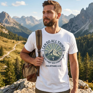 Camiseta Triblenda Filipenses 4:13 Amanecer Cristiano en la Montaña