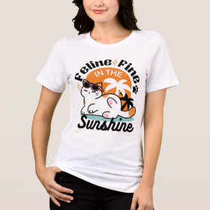 Camiseta Triblenda Fino felino a la luz del sol - Gato tropical relaj