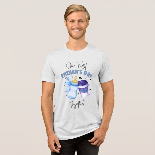 Camiseta Triblenda First Father's Day Together Matching outfit / Blue (Anverso Completa)