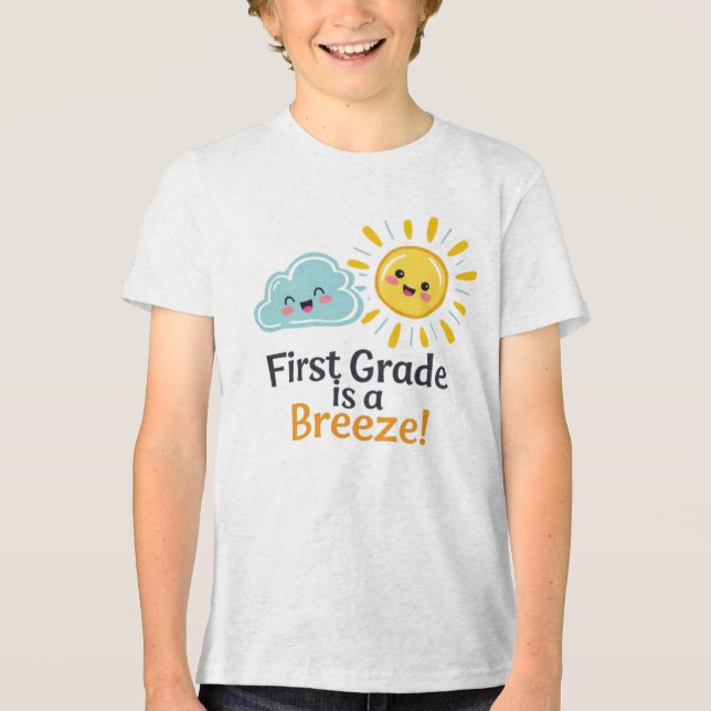 Camiseta Triblenda First Grade is a Breeze – Cute Cloud (Anverso)