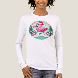 Camiseta Triblenda Flamenco de Navidad Sublimación Clipart-10424
