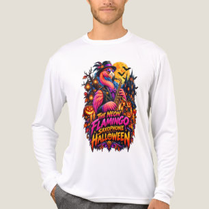 Camiseta Triblenda Flamenco de neón Saxofón Halloween - Jazz genial