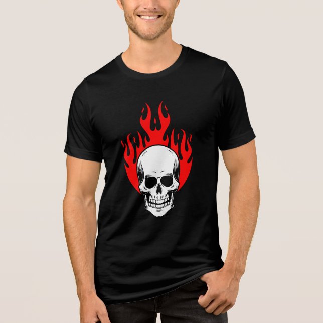 Camiseta Triblenda Flaming Skull Graphic (Anverso)