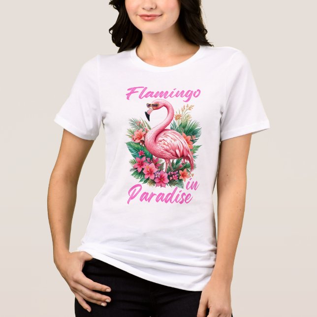 Camiseta Triblenda Flamingo in Paradise Tri-Blend Shirt (Anverso)