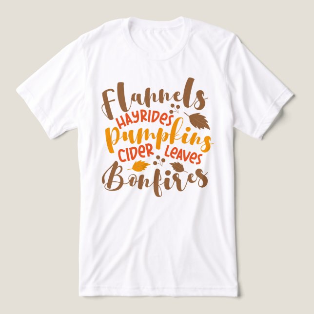 Camiseta Triblenda Flandes Hay Rides Pumpkins Cider Sale Fuegos (Diseño delantero )
