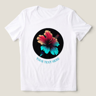 Camiseta Triblenda Fleur d'Hibiscus TEXTE PERSONNALISABLE