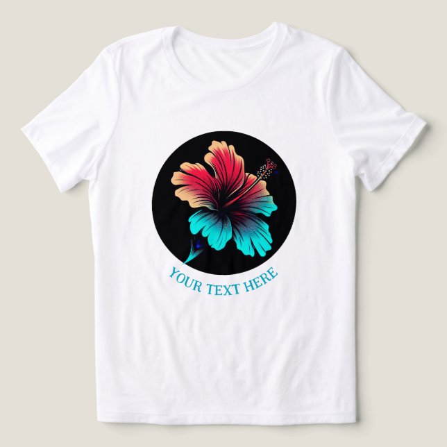 Camiseta Triblenda Fleur d'Hibiscus TEXTE PERSONNALISABLE (Diseño delantero )