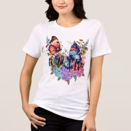 Camiseta Triblenda Flor acuática de mariposa silvestre y libre
