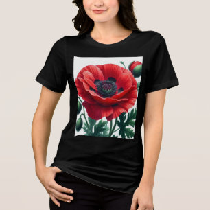 Camiseta Triblenda Flor de adormidera roja