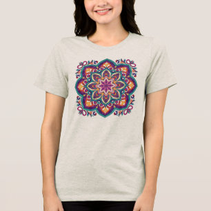 Camiseta Triblenda Flor de Arte Folclórico Boho