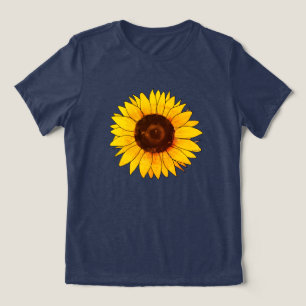 Camiseta Triblenda Flor de girasol amarillo vibrante en floración