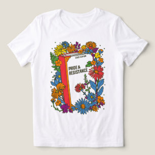 Camiseta Triblenda Flor de libro de derechos iguales resiste LGBTQ+ f