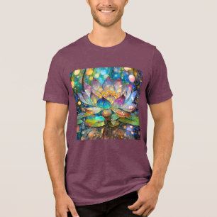 Camiseta Triblenda Flor de Loto Iluminada en Floración