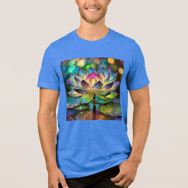 Camiseta Triblenda Flor de Loto Vibrante de Vidrio Teñido