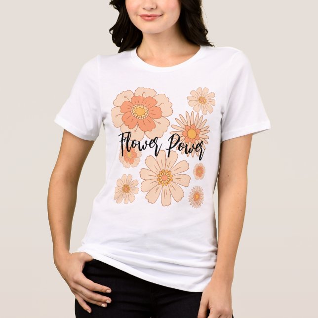 Camiseta Triblenda Flor de menta Poder Chich Boho flor (Anverso)