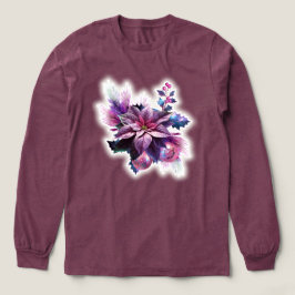 Camiseta Triblenda Flor de Nochebuena Lavanda y Rosa