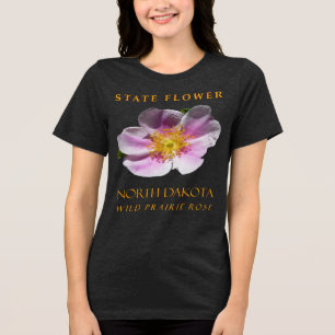 Camiseta Triblenda Flor de Territorio de Dakota del Norte Rosa Silves